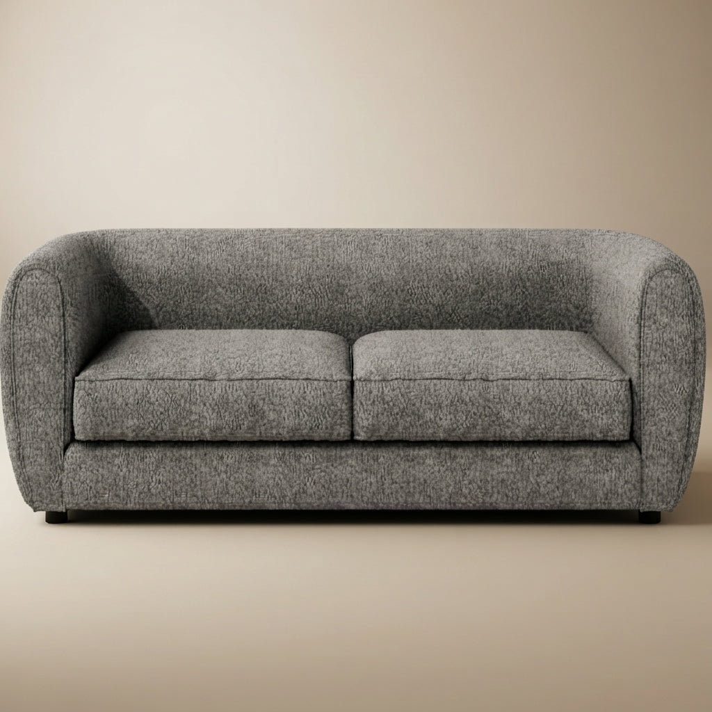Verdal Contemporary Charcoal Gray Boucle Tuxedo Sofa