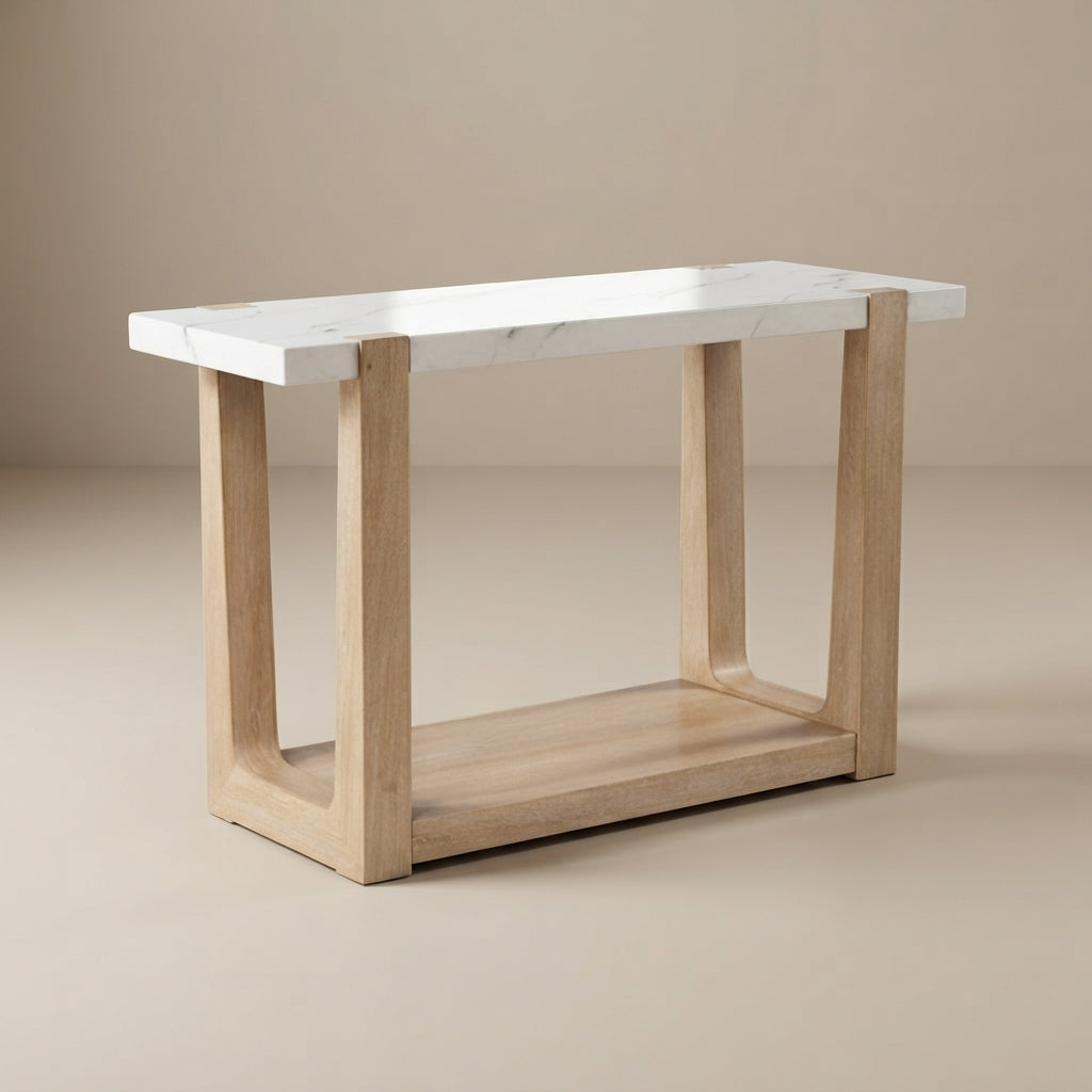 Sundbry White/Natural Sofa Table