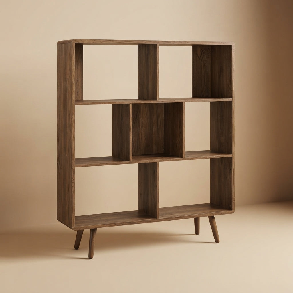 Transmit 7 Shelf Wood Grain Bookcase by Modway