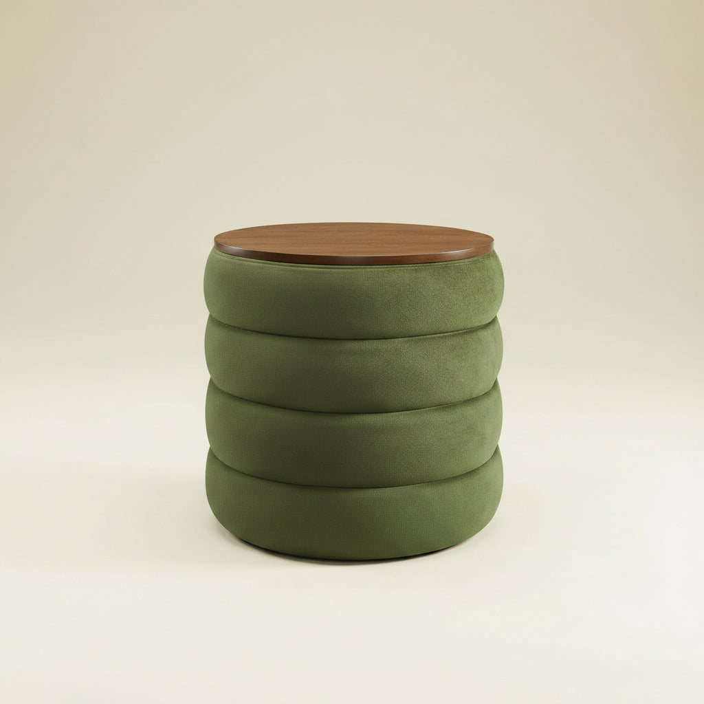 Mezzo Round Performance Velvet Storage Ottoman by Modway