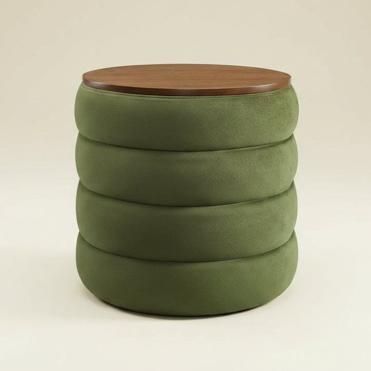 Mezzo Round Performance Velvet Storage Ottoman by Modway