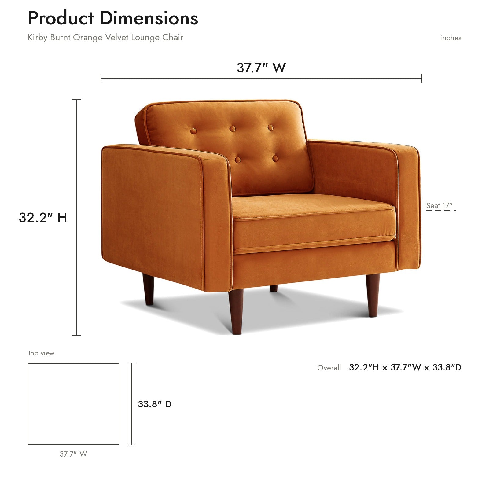 Kirby Velvet Armchair | Mid-Century Modern Lounge Chair | MidinMod