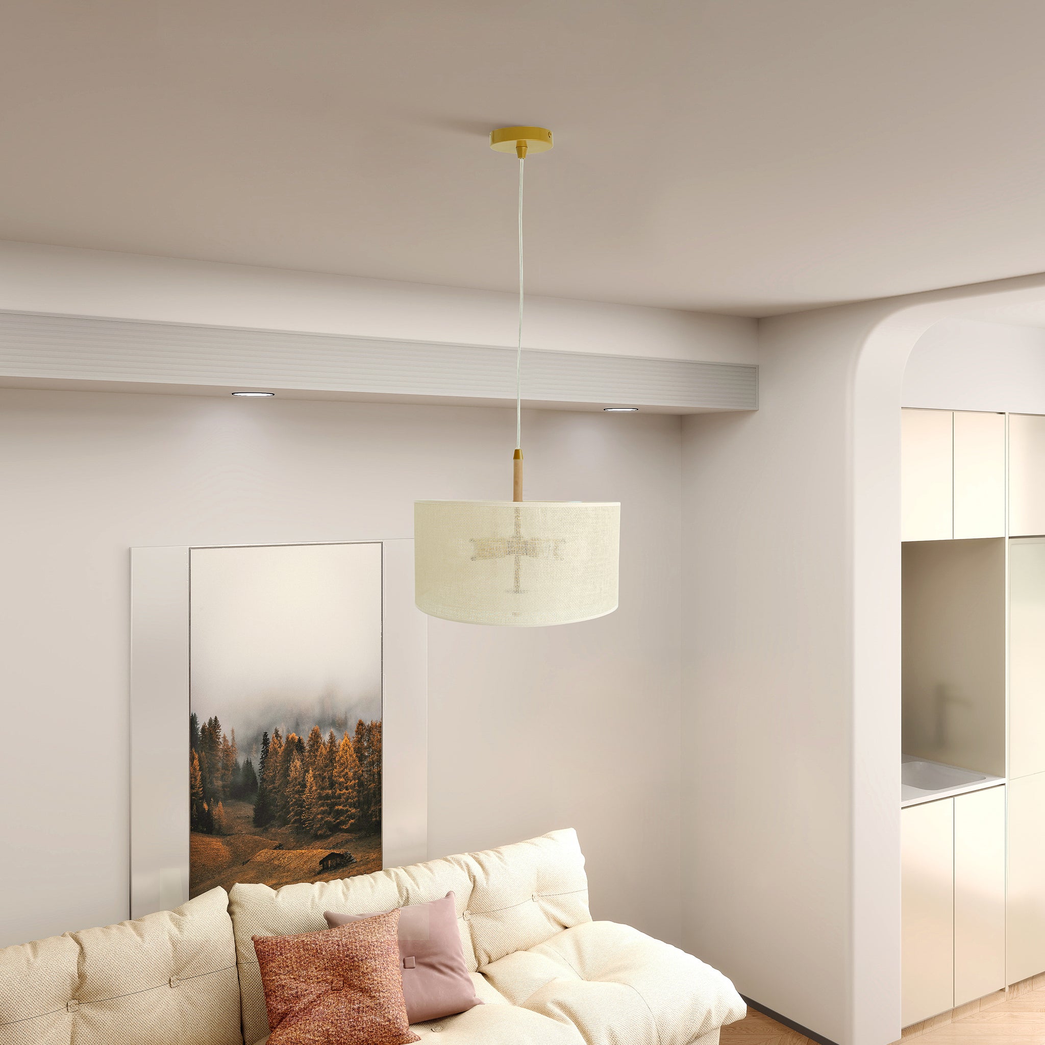 Lighten Pendant Lamp Oak - Natural - Gold