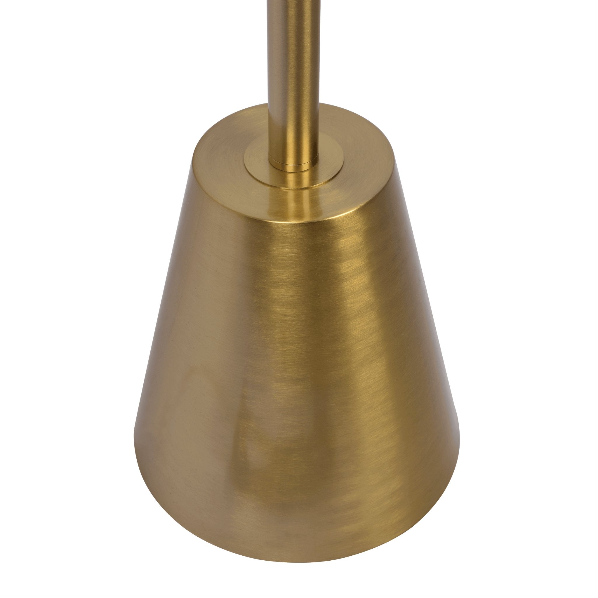 Lumina Brassed Gold Floor Lamp with Rotary Switch Triple Spots Metal Cone Base - MidinMod