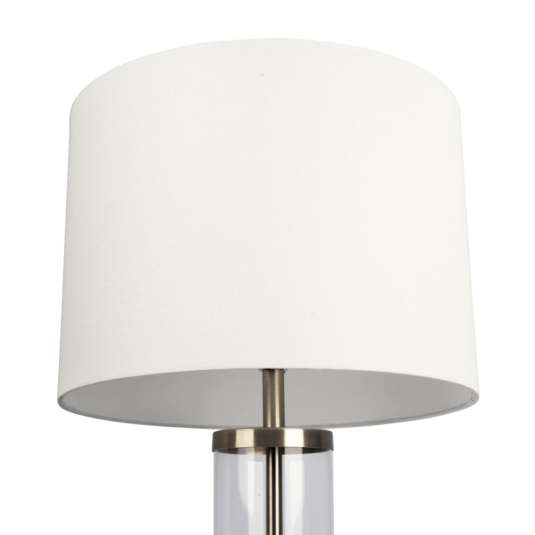 Luna Brushed Nickel Table Lamp with On/Off Switch Clear Glass Body Metal Base - MidinMod