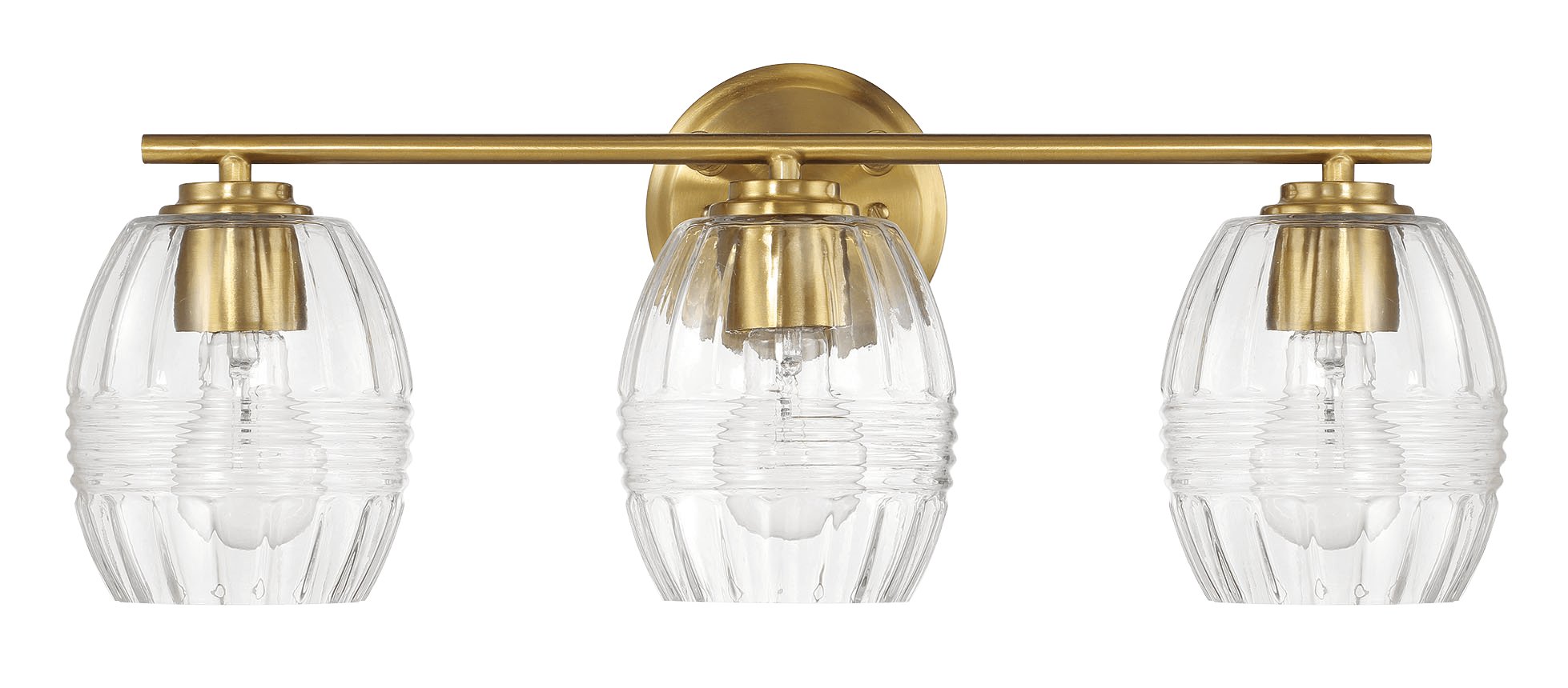 Luster Three Lights Vanity With Clear Glass for Bathrooms above Mirror Wall Lamp - Satin Brass - MidinMod