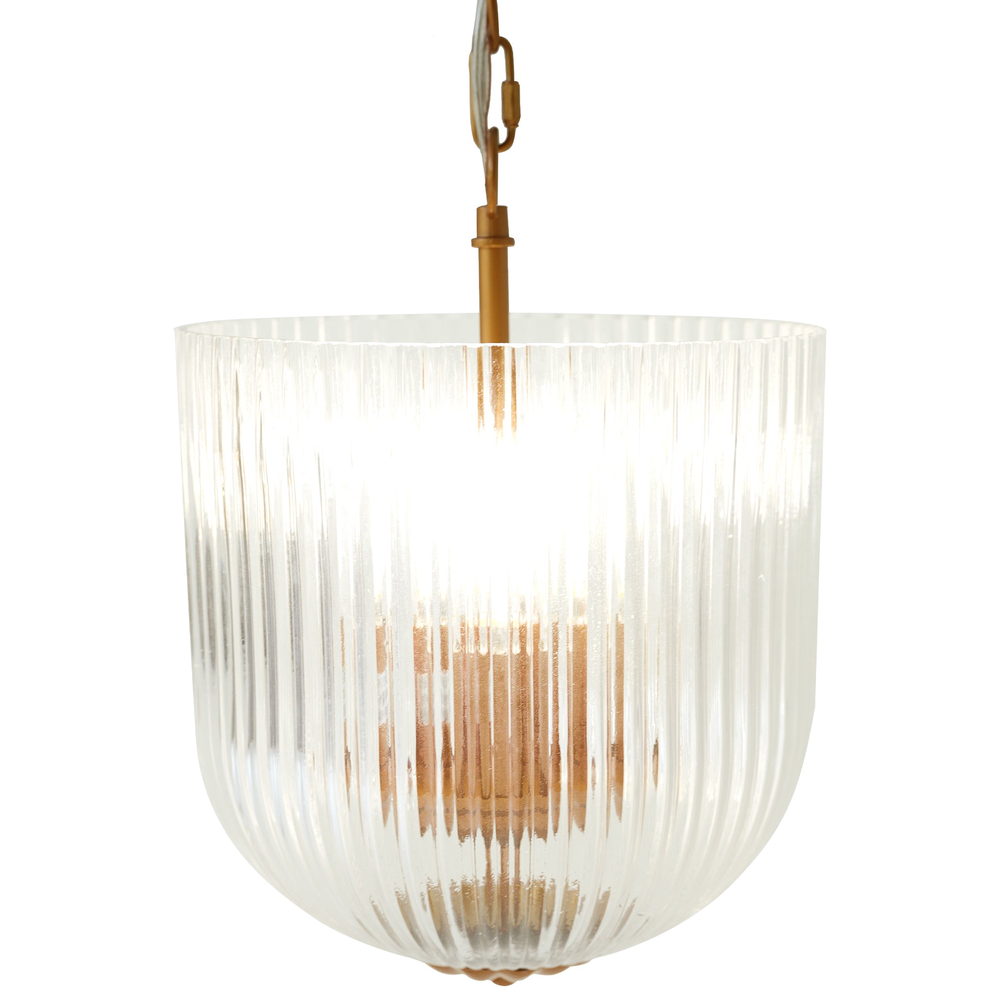 Lustra Pendant Lamp Coarse Gold - Clear Glass