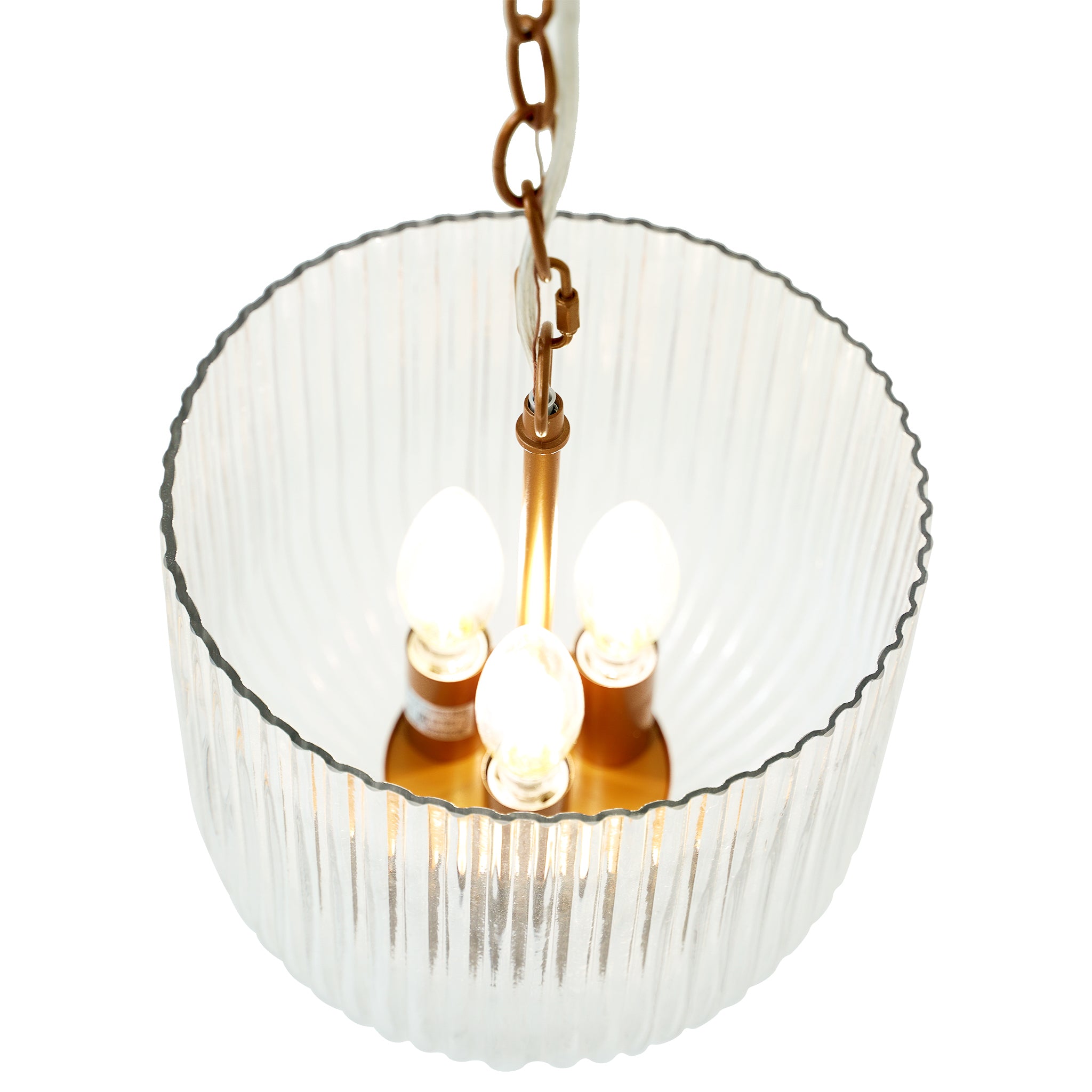 Lustra Pendant Lamp Coarse Gold - Clear Glass