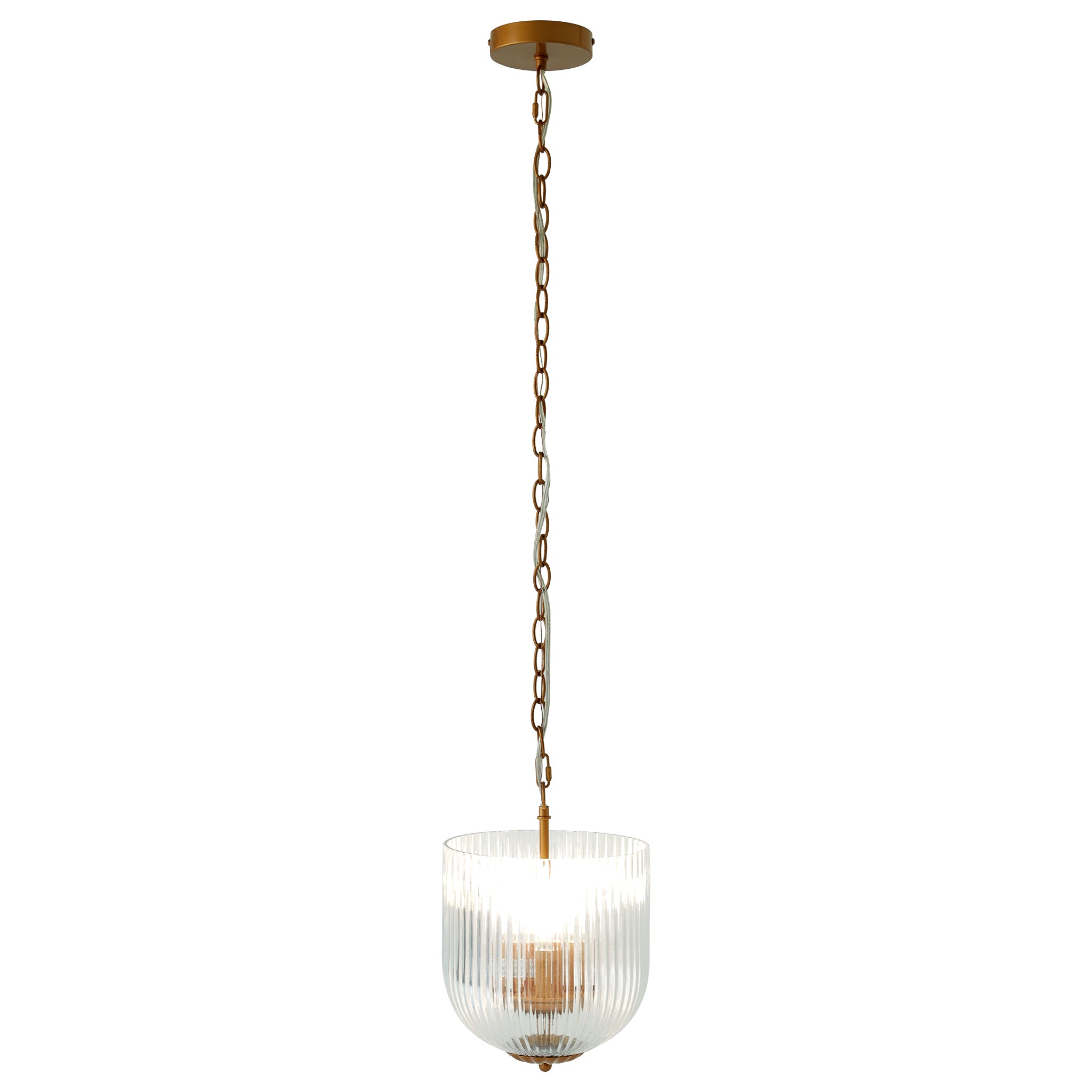 Lustra Pendant Lamp Coarse Gold - Clear Glass