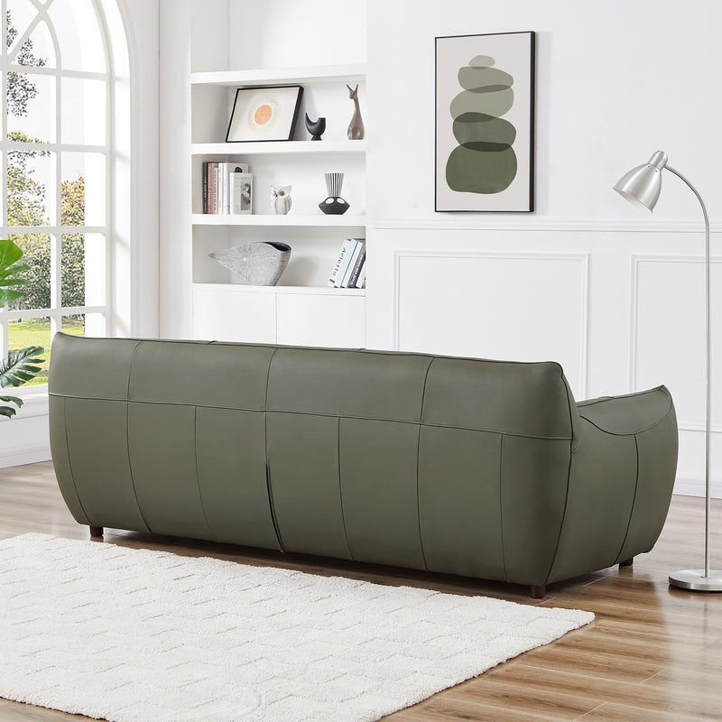 Hucks Leather Sofa (Olive Green)