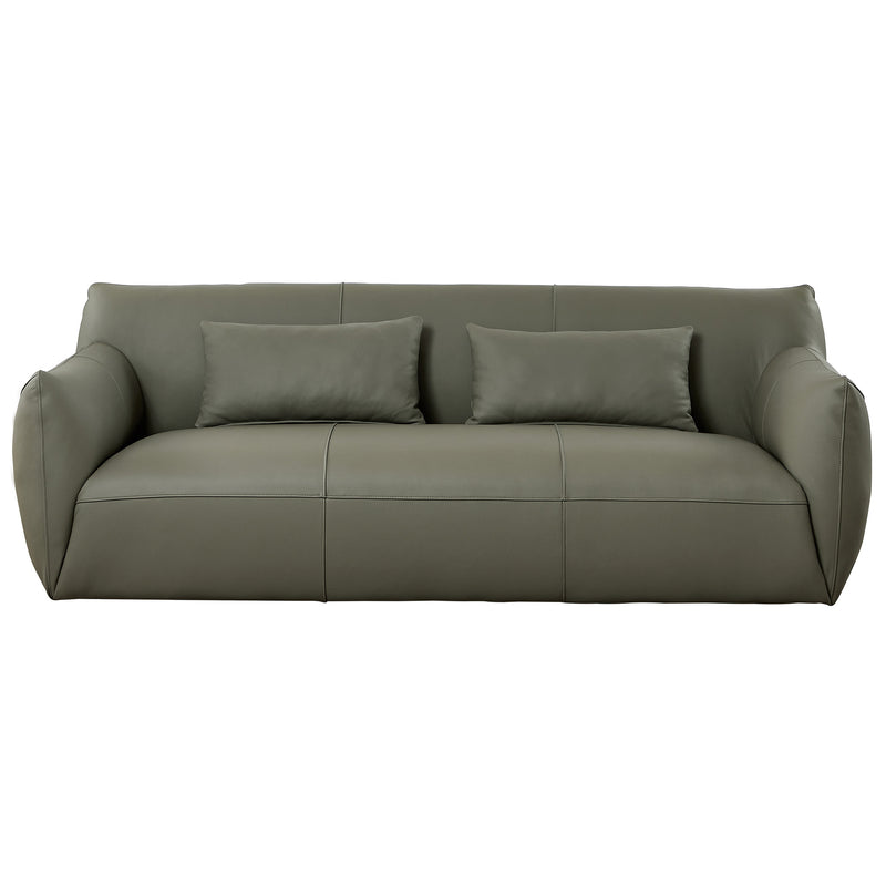 Hucks Leather Sofa (Olive Green)