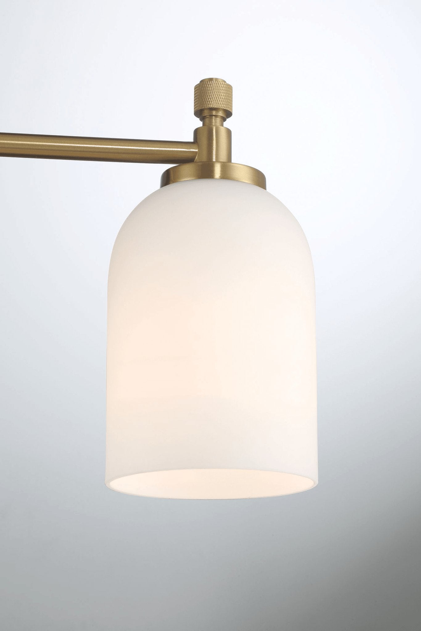 Meadows Three Lights Vanity Brushed Gold Bathroom Wall Light for Bathroom Over Mirror 20.5"W × 10.125"H × 5.5"E with White Frosted Glass - MidinMod Houston Tx Mid Century Furniture Store - Wall Lamp 5