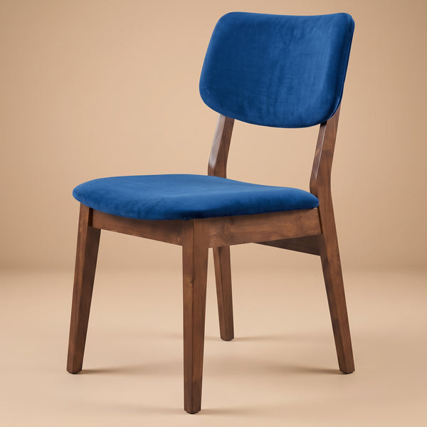 Abbott Velvet Dining Chair Set | Mid-Century Modern Style | Wooden Legs | MidinMod
