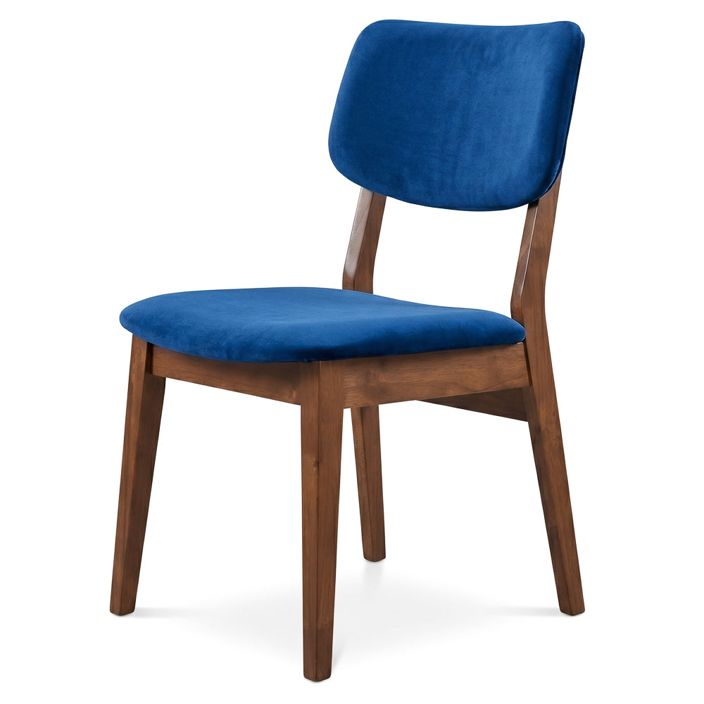 Abbott Velvet Dining Chair Set | Mid-Century Modern Style | Wooden Legs | MidinMod