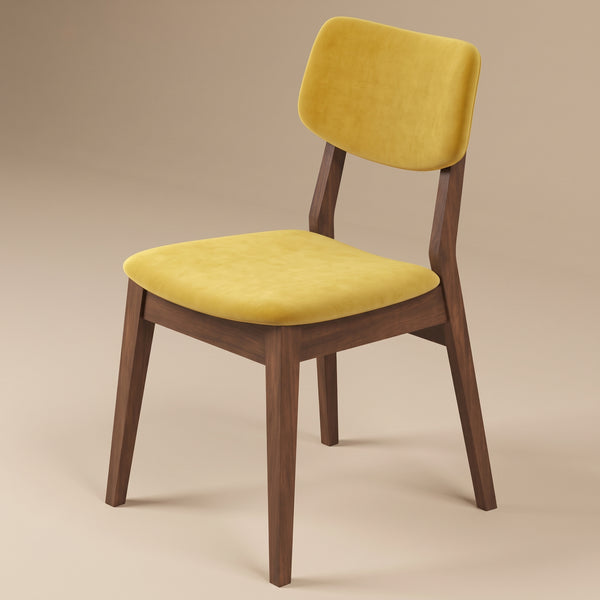 Abbott Dark Yellow Velvet Dining Chair Set of 2 - MidinMod