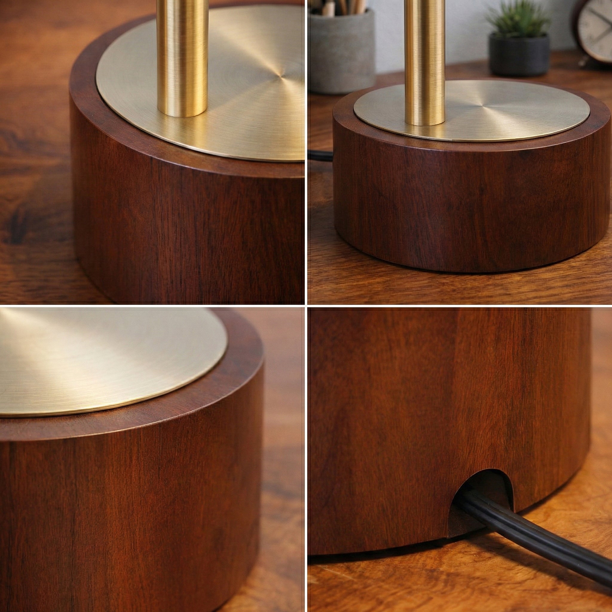 Aether Glass Globe Arched Table Lamp | Walnut and Bronze | MidinMod
