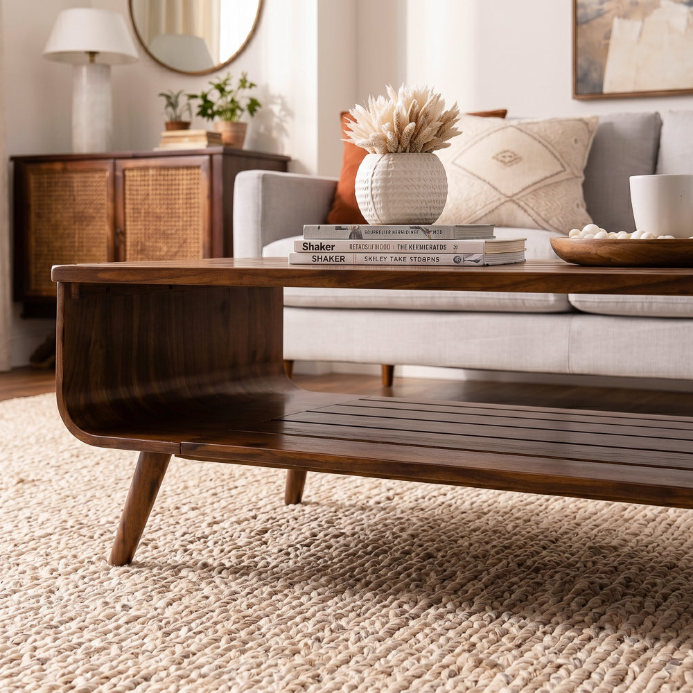 Agora Coffee Table | Solid Walnut & Mid-Century Design | MidinMod