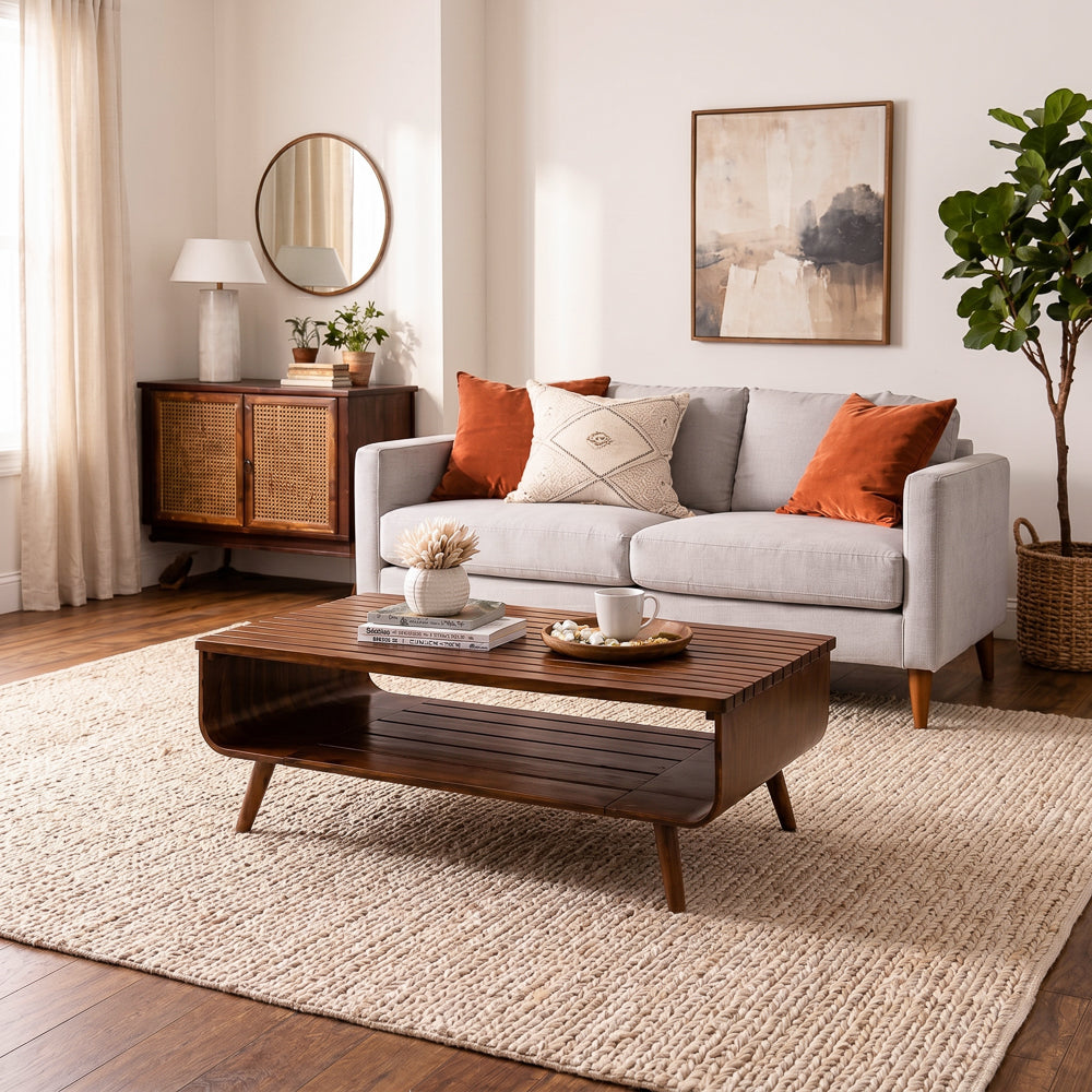 Agora Coffee Table | Solid Walnut & Mid-Century Design | MidinMod