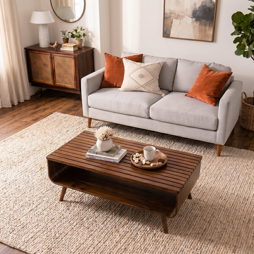 Agora Coffee Table | Solid Walnut & Mid-Century Design | MidinMod