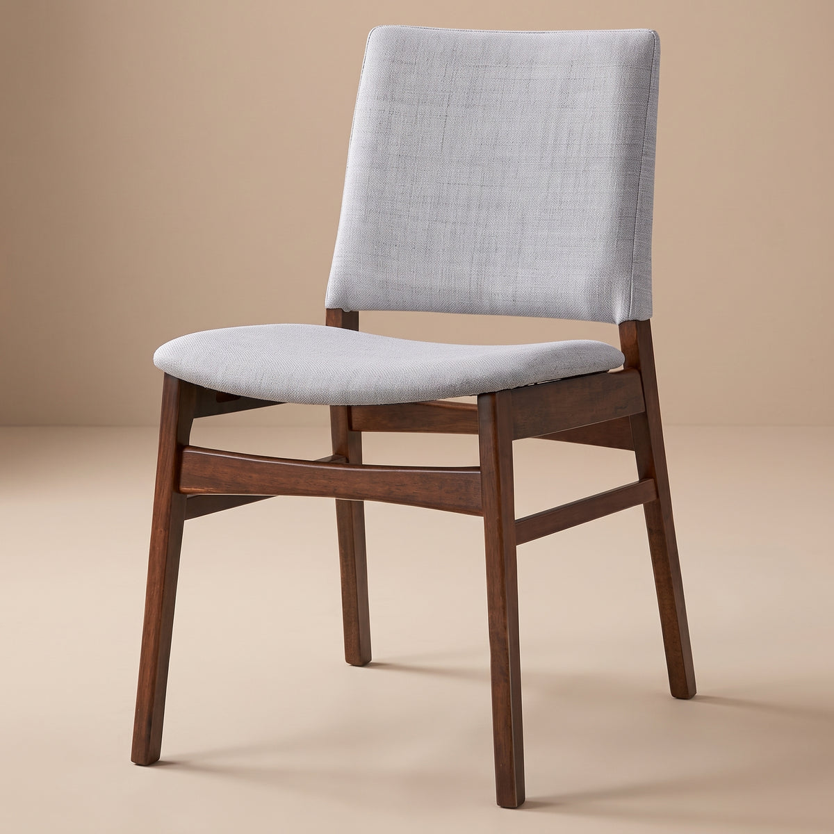 Alpha Modern Light Grey Fabric Dining Chair Set | Cutout Back Design | MidinMod
