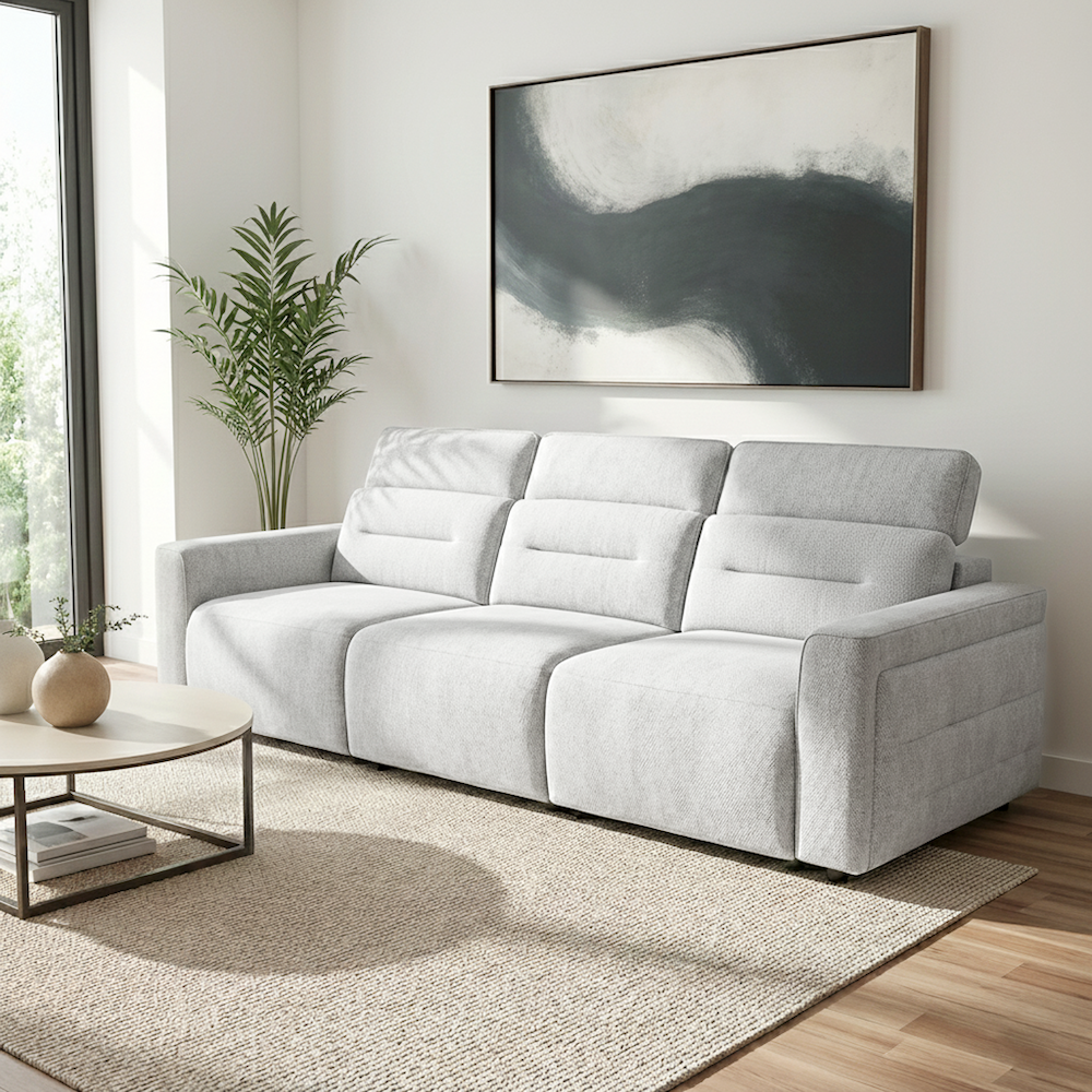 Archie Fabric Power Slider Sofa | 3-Seater with Motorized Extendable Deep Seats | MidinMod 