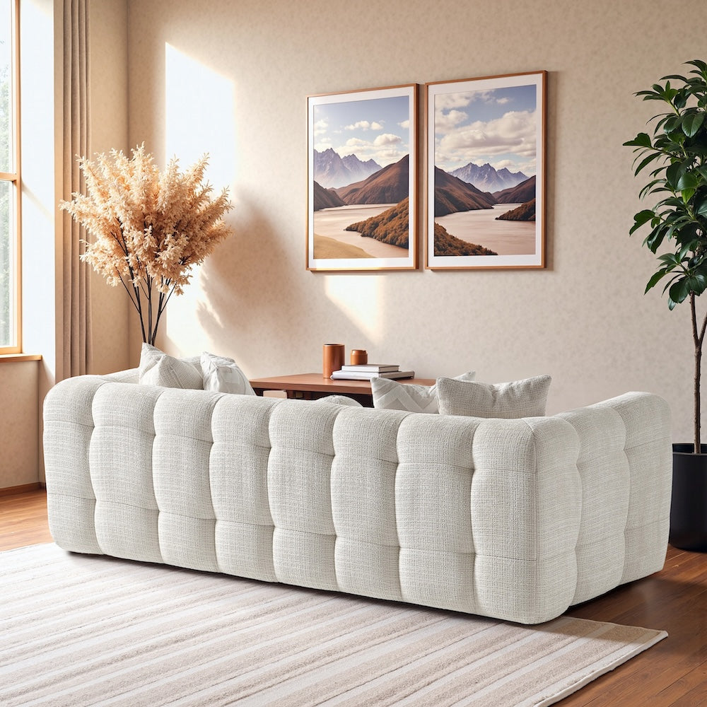 Aris Ivory Chenille Sofa - MidinMod - Furniture