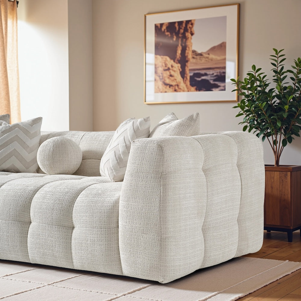 Aris Ivory Chenille Sofa - MidinMod - Furniture