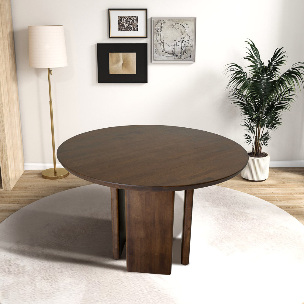 Round Walnut Color Table Astor Round Walnut Dining Table