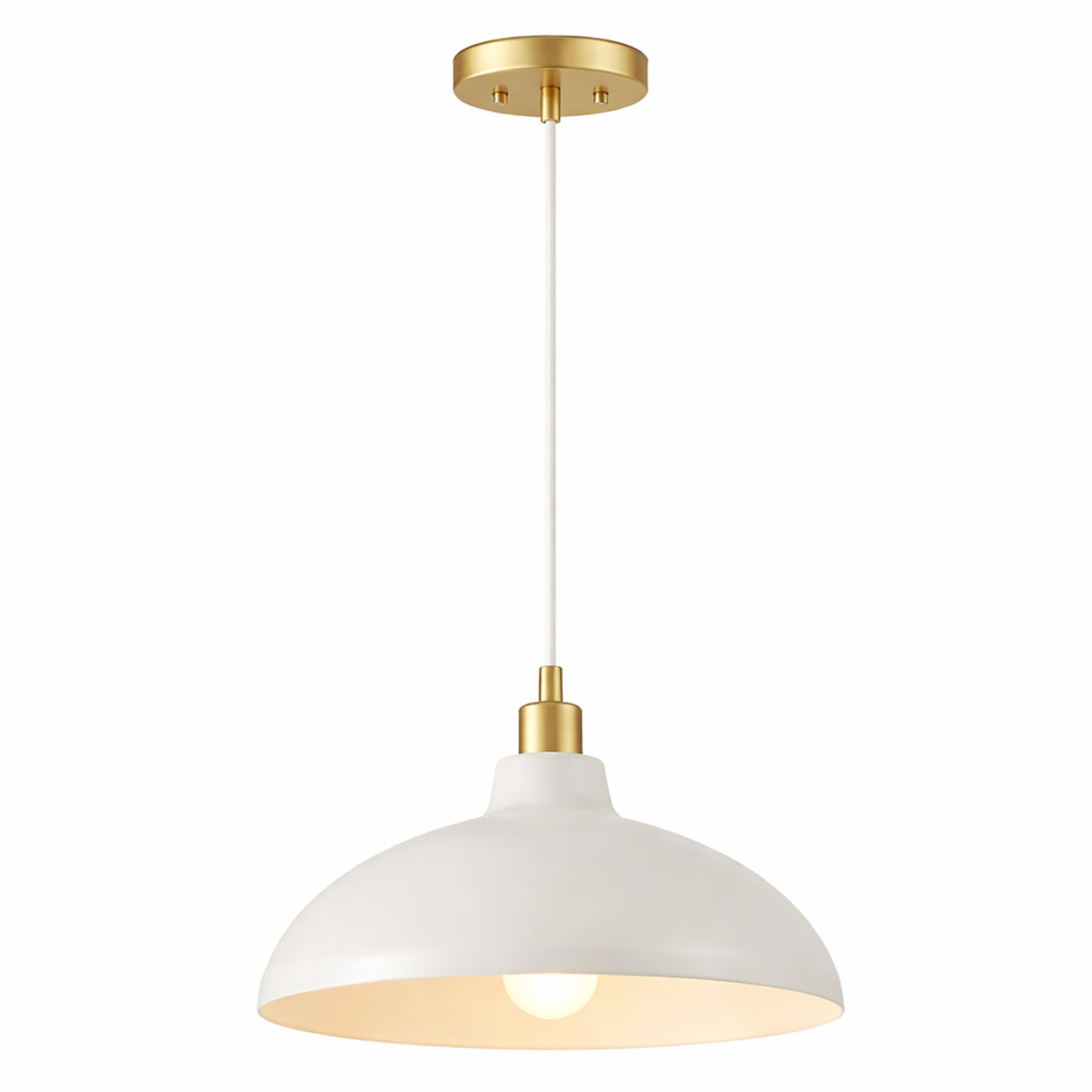 Astral White &  Gold Brass Single Light Pendant Lamp | MidinMod