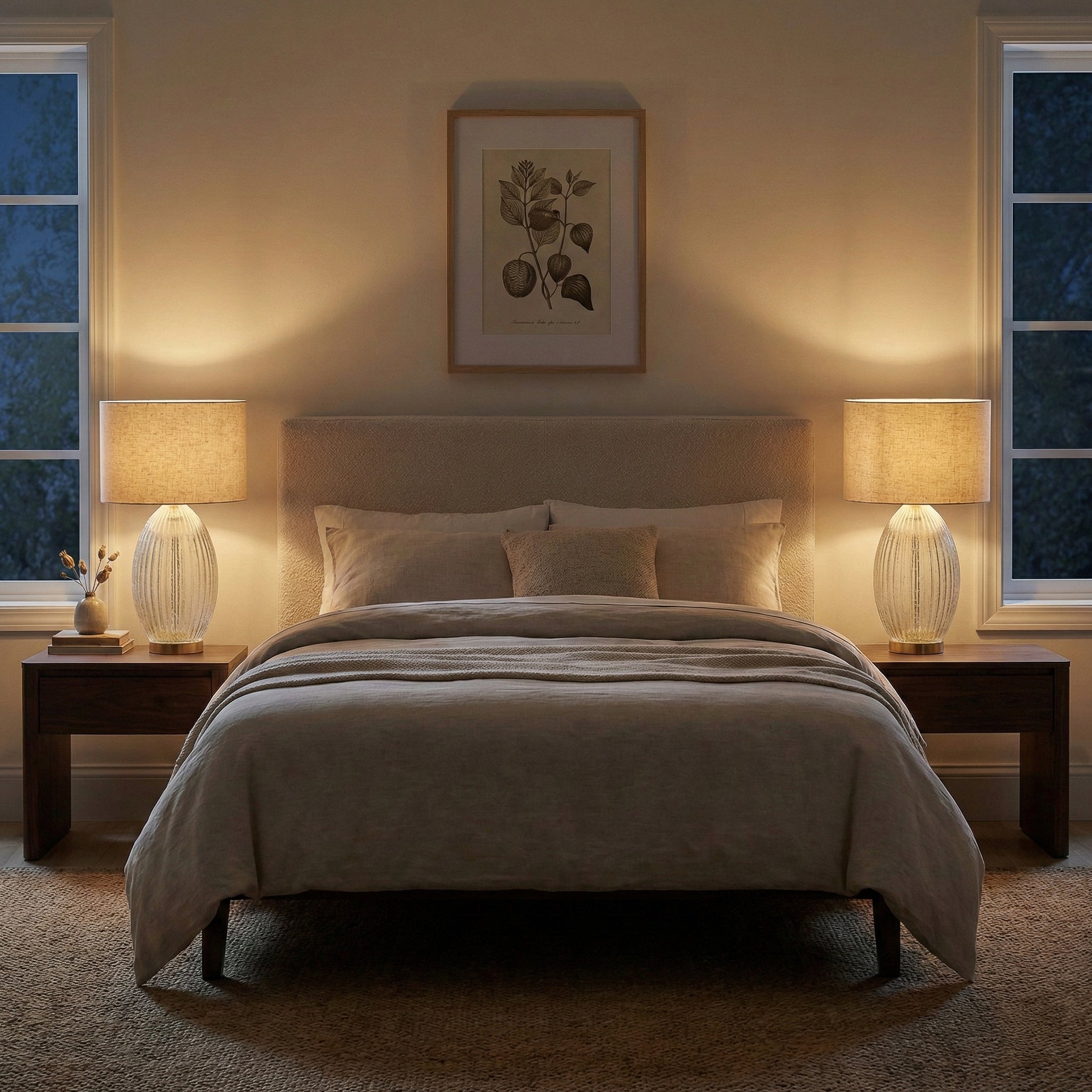 Aurora Ribbed Glass Table Lamp | Golden Base & Large Polyester Shade | MidinMod