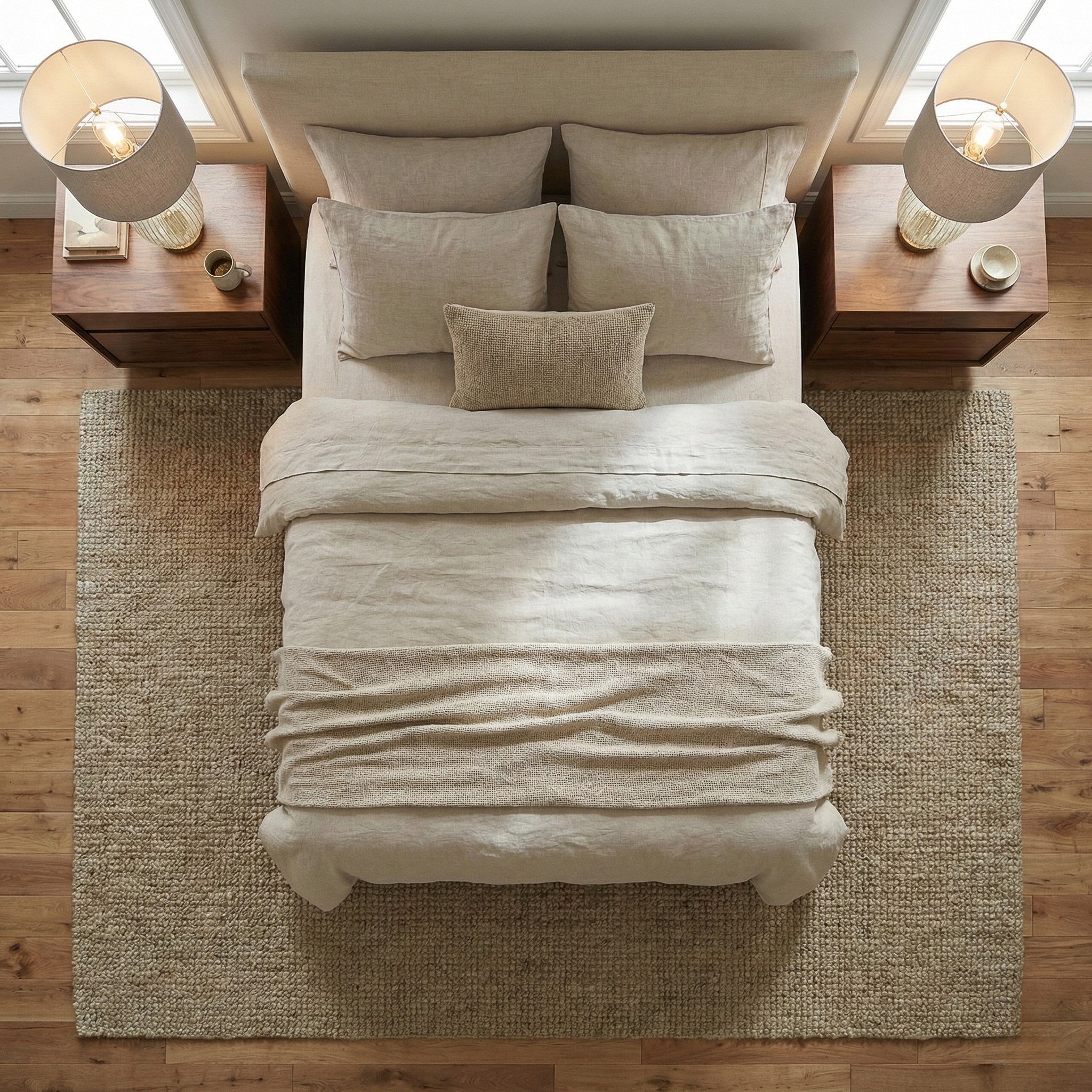 Aurora Ribbed Glass Table Lamp | Golden Base & Large Polyester Shade | MidinMod