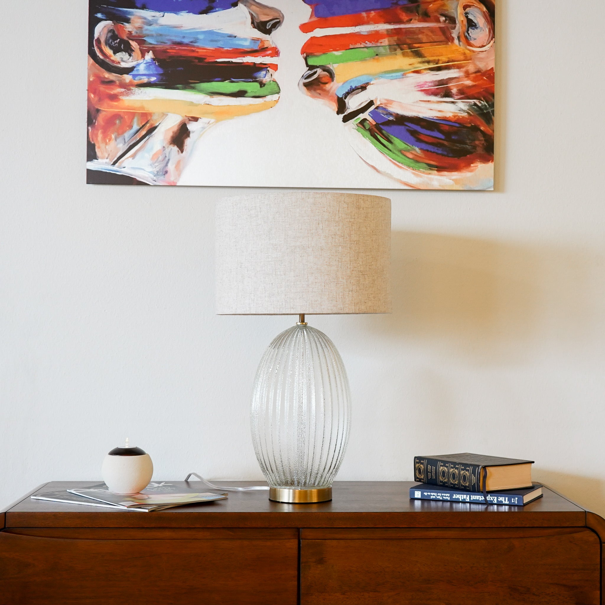  Aurora Table Lamp – Elegant Glass - Golden Base Design - MidinMod