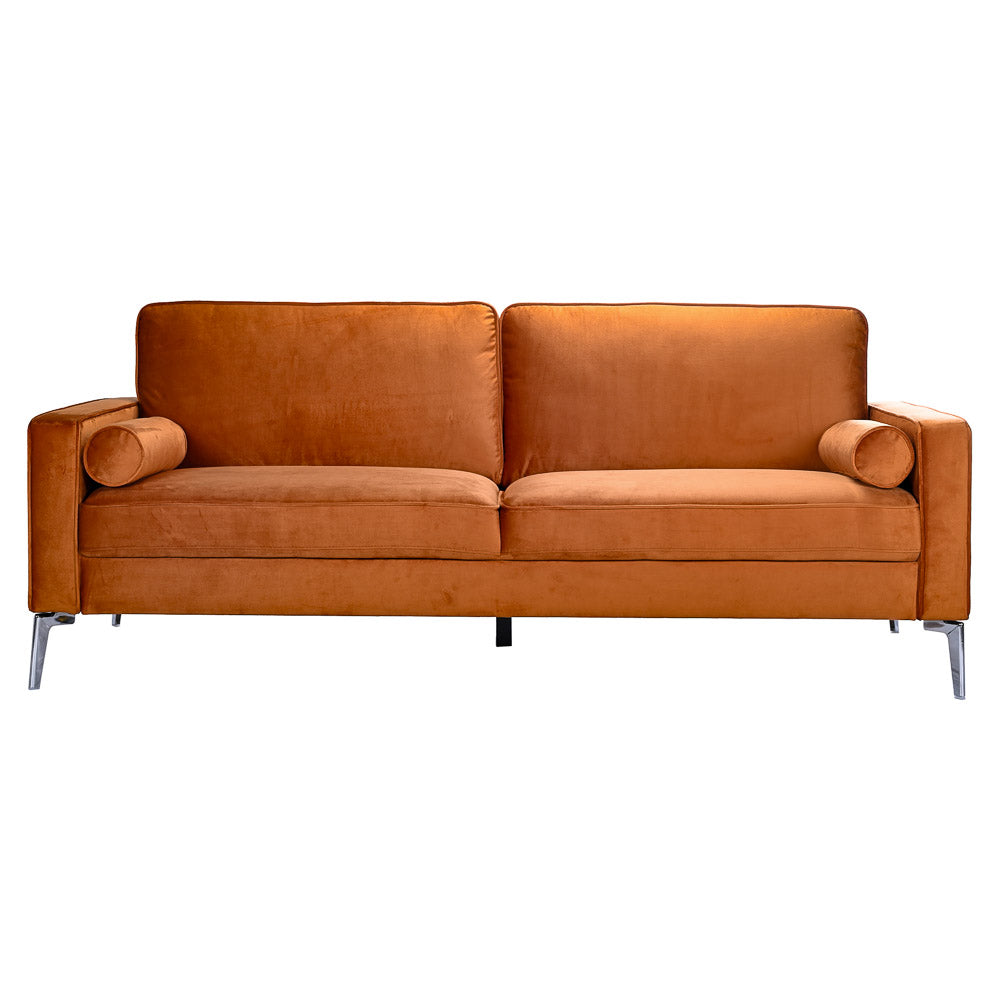 Axel Orange Velvet Sofa