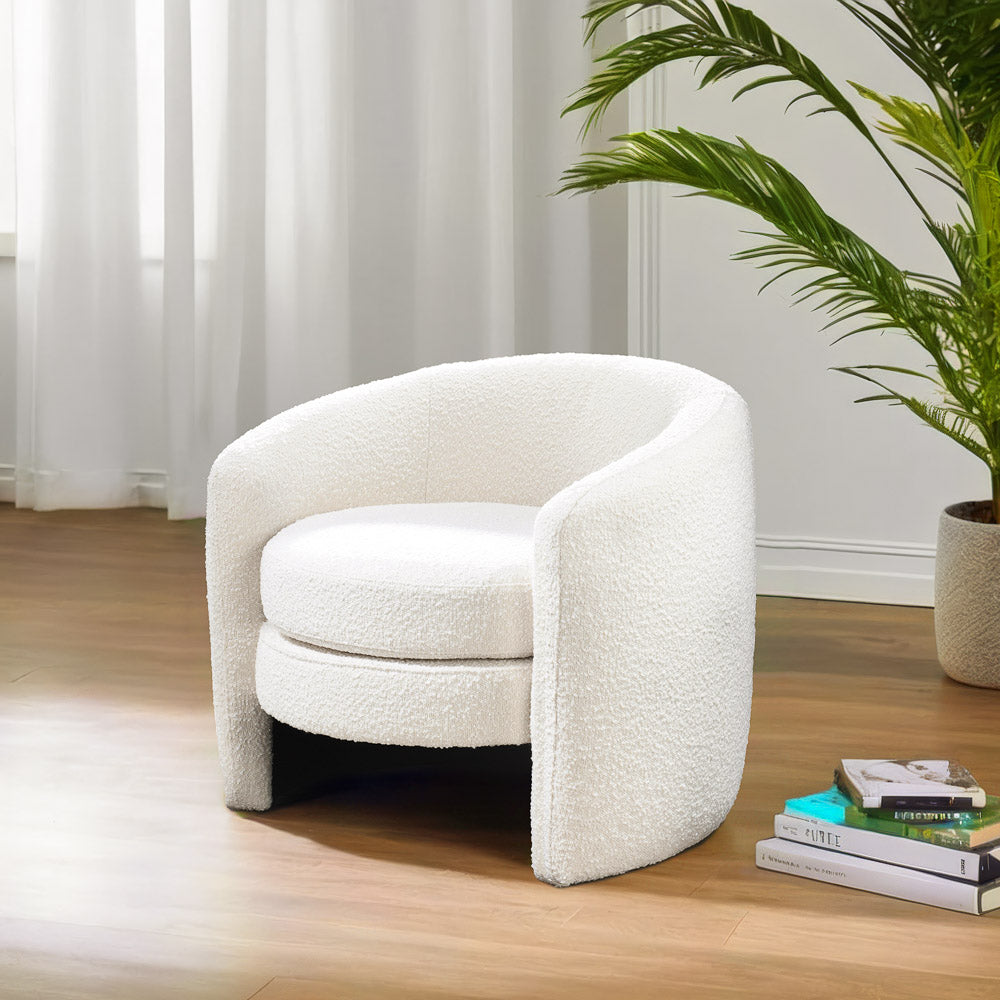 Axis Lounge Chair White Boucle