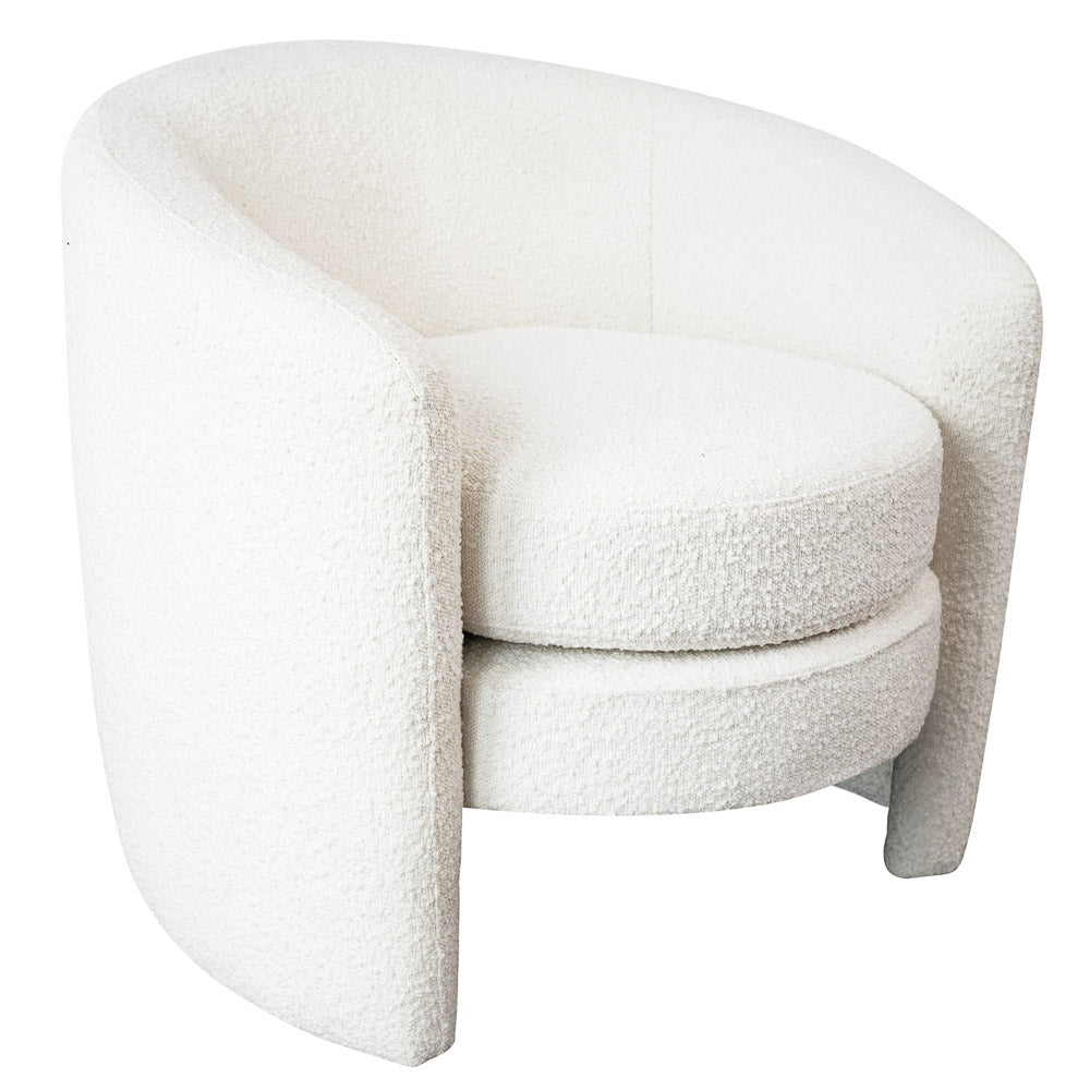 Axis Lounge Chair White Boucle