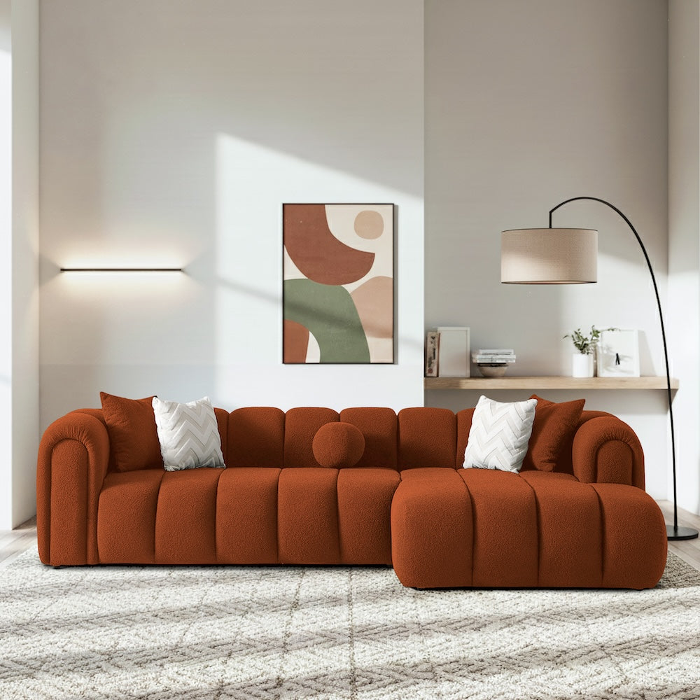 Bella Luxury Modern Tufted Boucle Sectional Couch - MidinMod