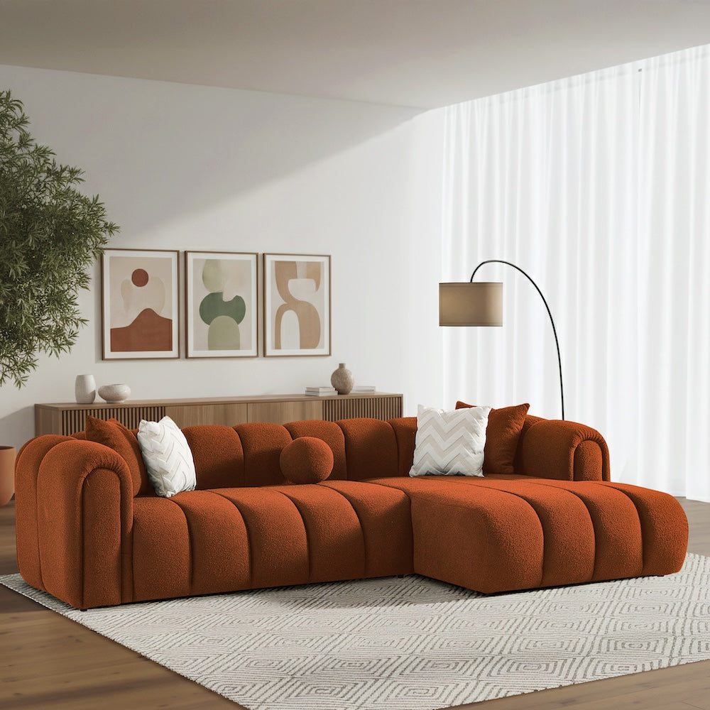 Bella Luxury Modern Tufted Boucle Sectional Couch - MidinMod