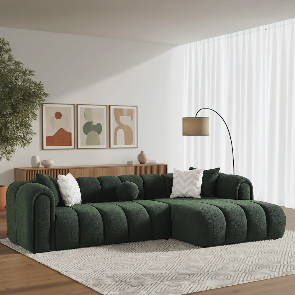 Bella Luxury Modern Tufted Boucle Sectional Couch - MidinMod