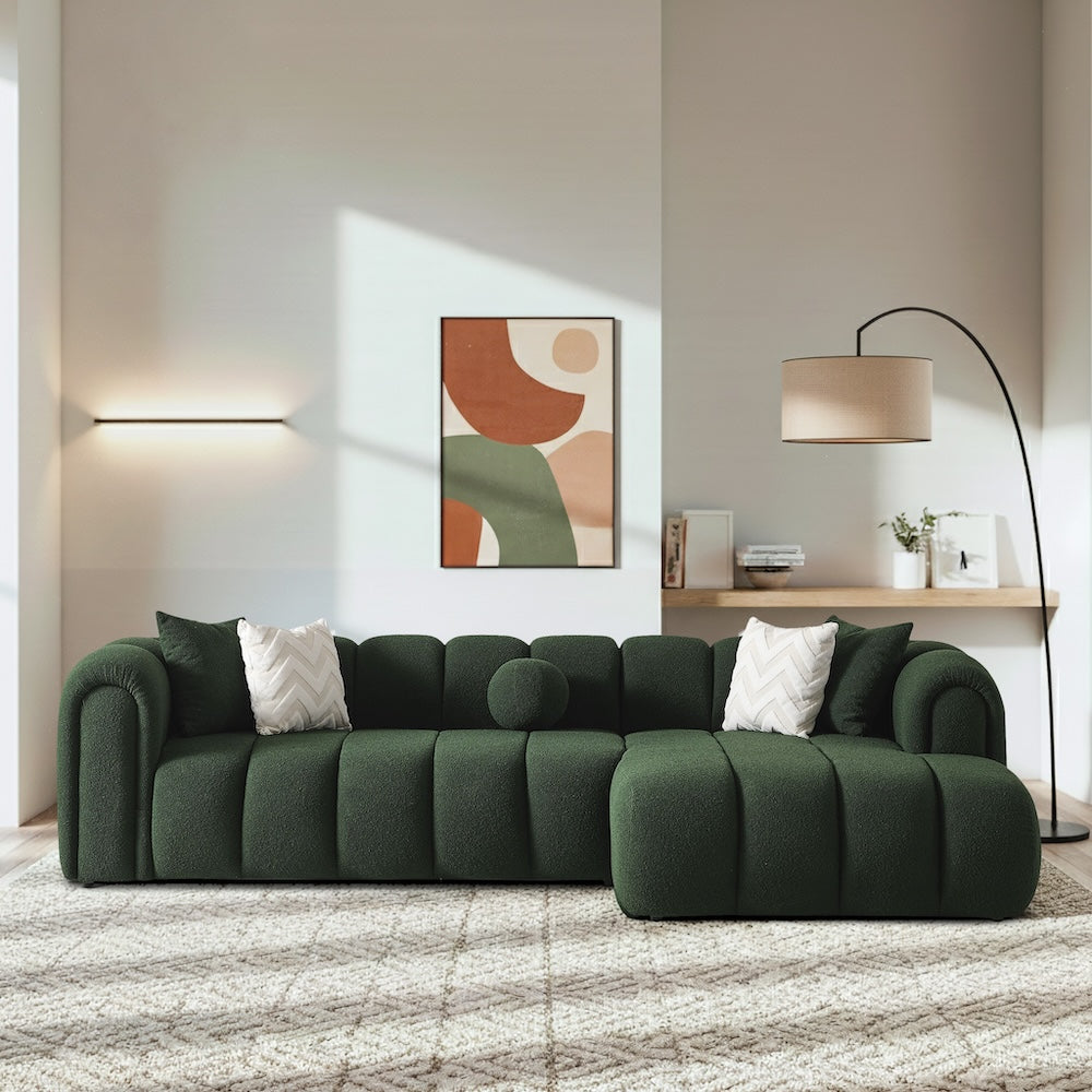 Bella Luxury Modern Tufted Boucle Sectional Couch - MidinMod