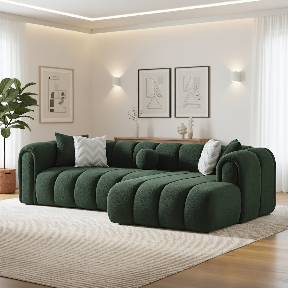 Bella Luxury Modern Tufted Boucle Sectional Couch - MidinMod