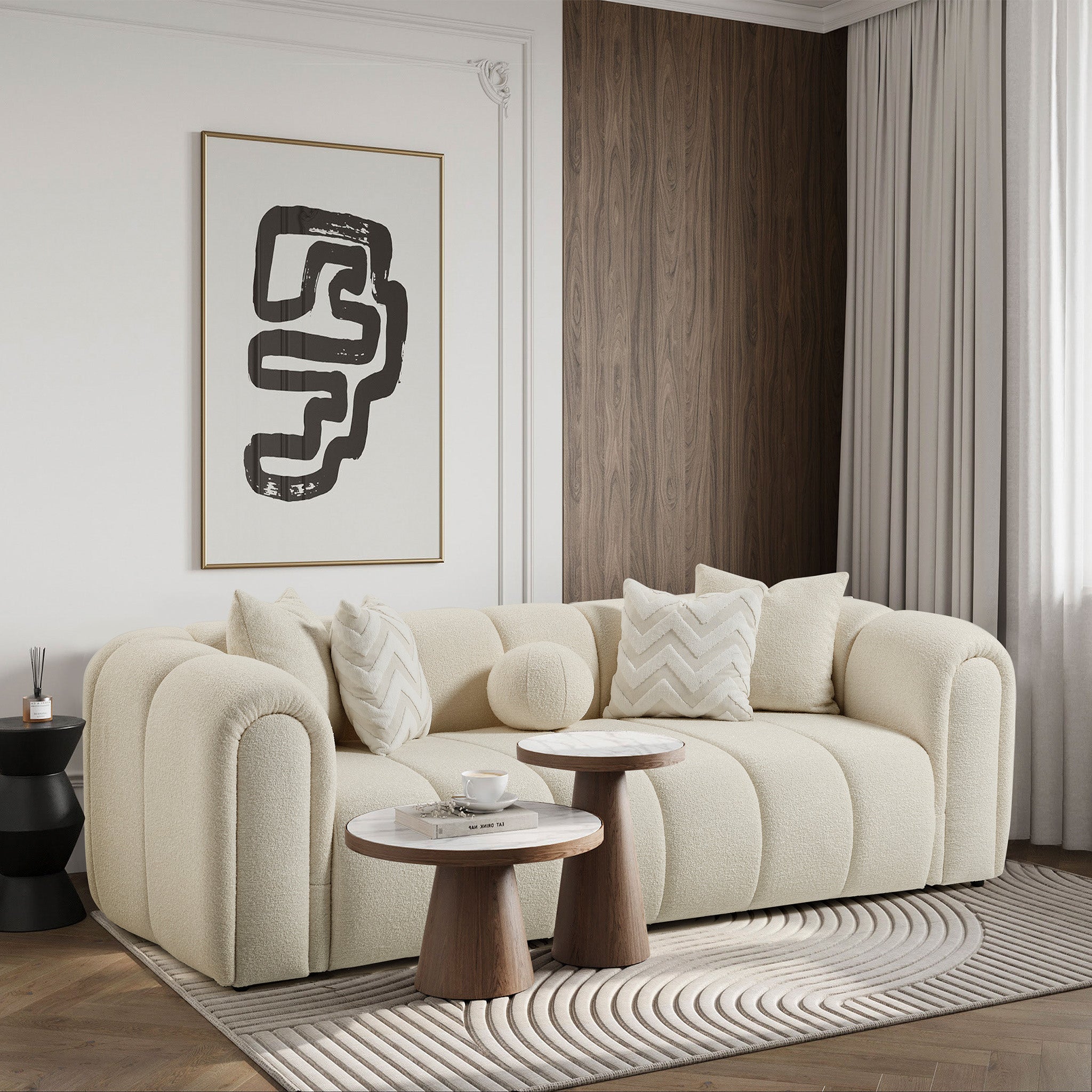 Bella Ivory Boucle Sofa - MidinMod