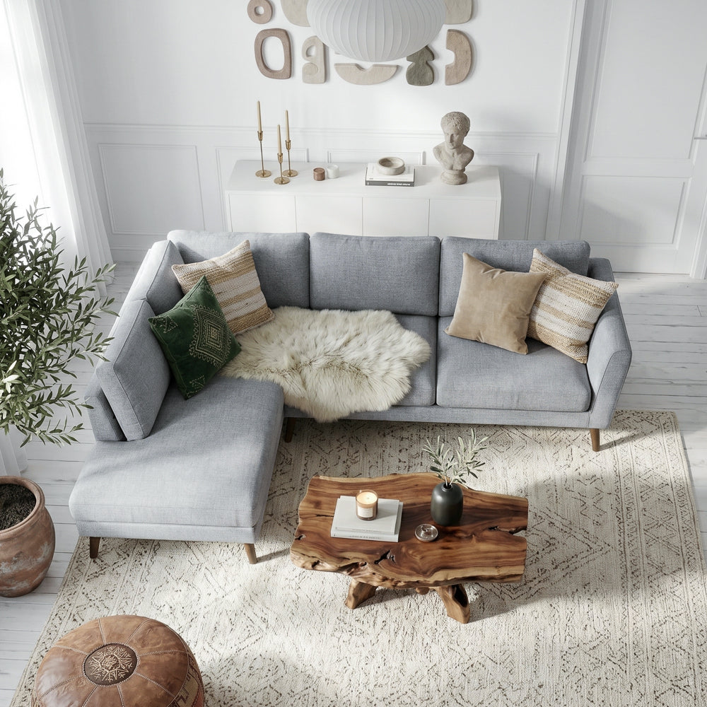 Bexley Mid-Century Modern Fabric Upholstred Left Facing Sectional Sofa | MidinMod
