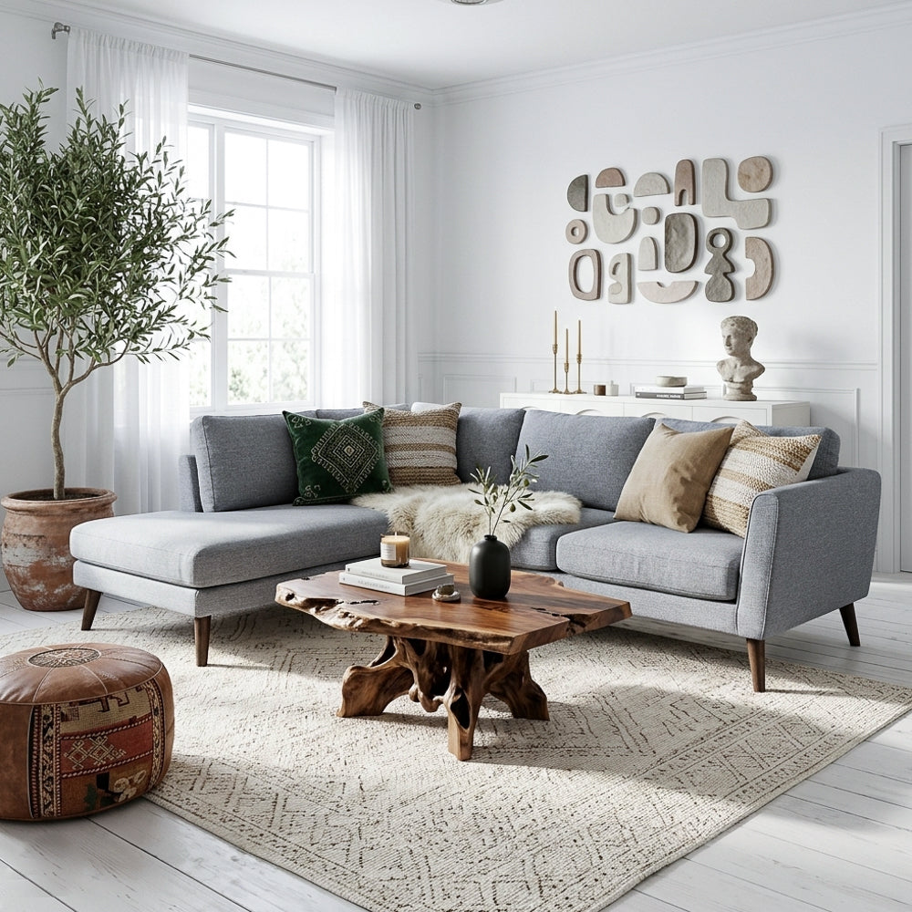 Bexley Mid-Century Modern Fabric Upholstred Left Facing Sectional Sofa | MidinMod