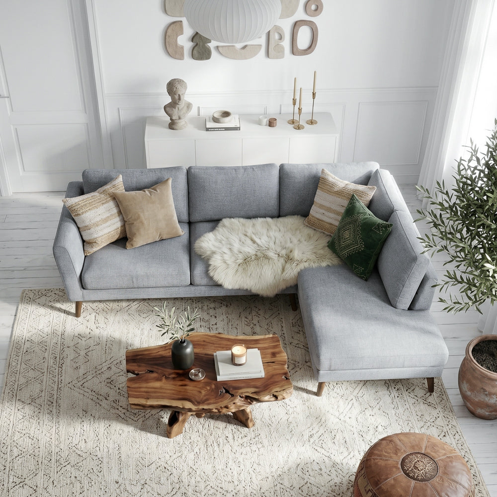 Bexley Mid-Century Modern Fabric Upholstred Right Facing Sectional Sofa | MidinMod
