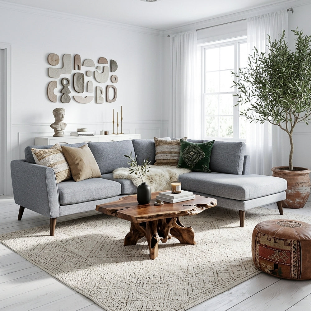 Bexley Mid-Century Modern Fabric Upholstred Right Facing Sectional Sofa | MidinMod