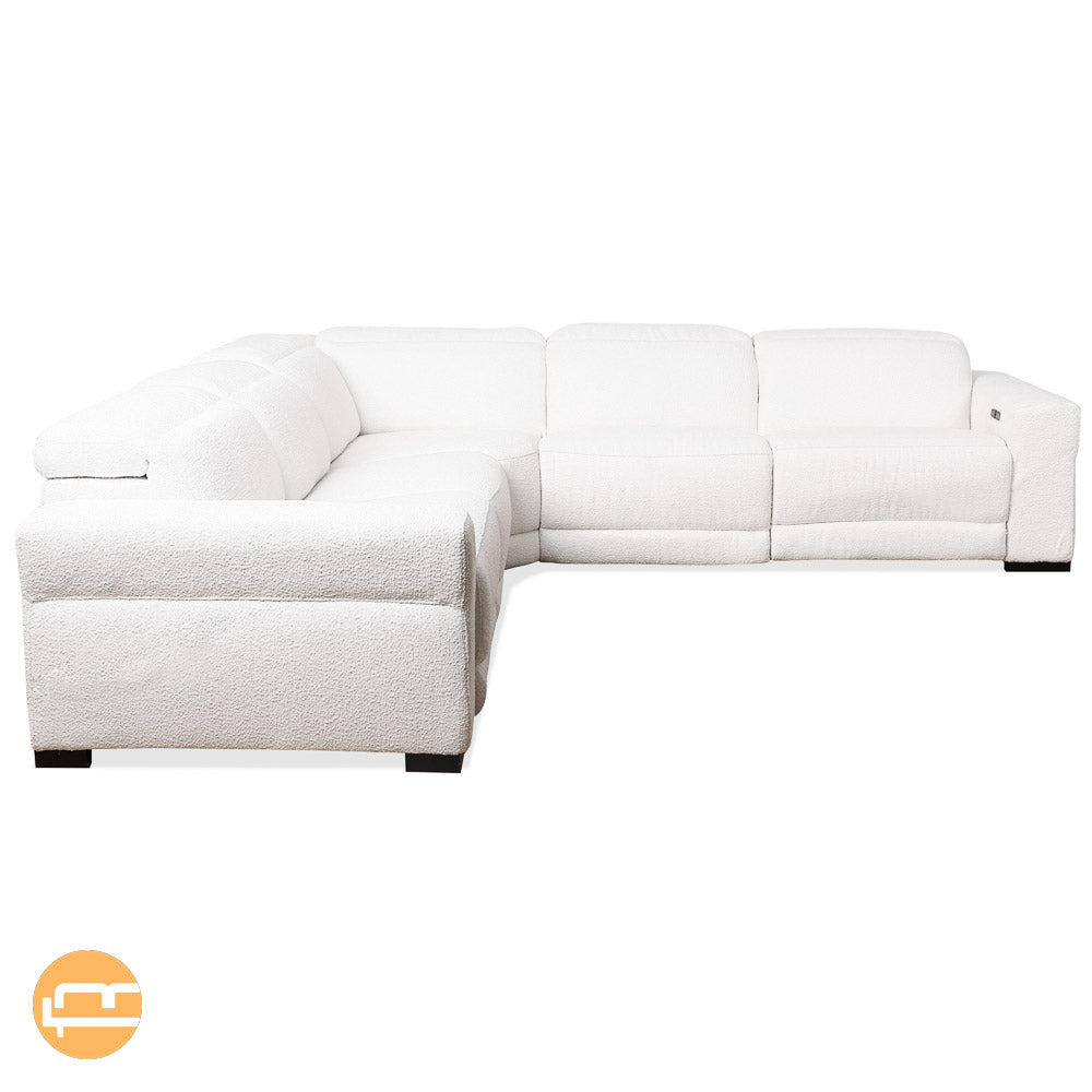 Bloomington Reclining Sectional Sofa - White Boucle