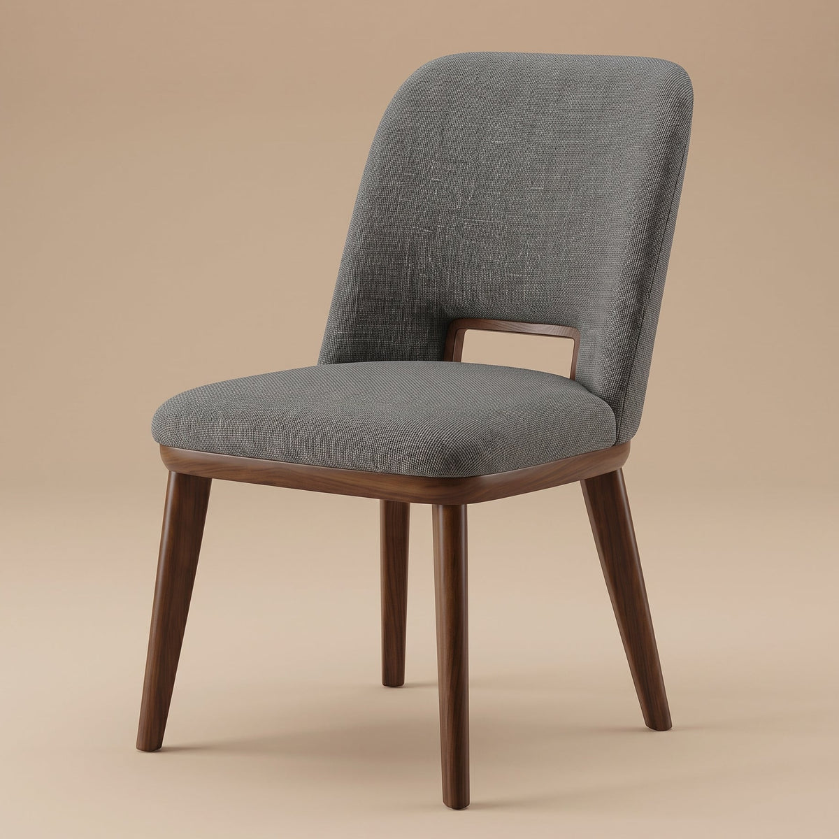Bonney Dark Grey Fabric Dining Chairs | Modern Mid-Century Solid Wood Side Chairs | MidinMod