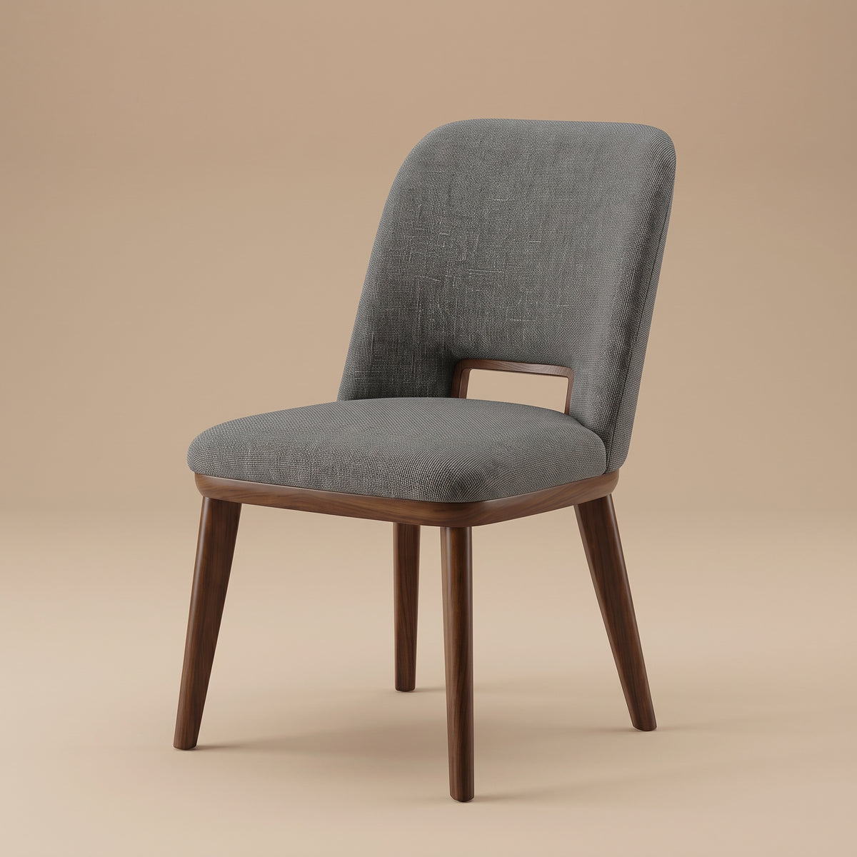 Bonney Dark Grey Fabric Dining Chairs | Modern Mid-Century Solid Wood Side Chairs | MidinMod