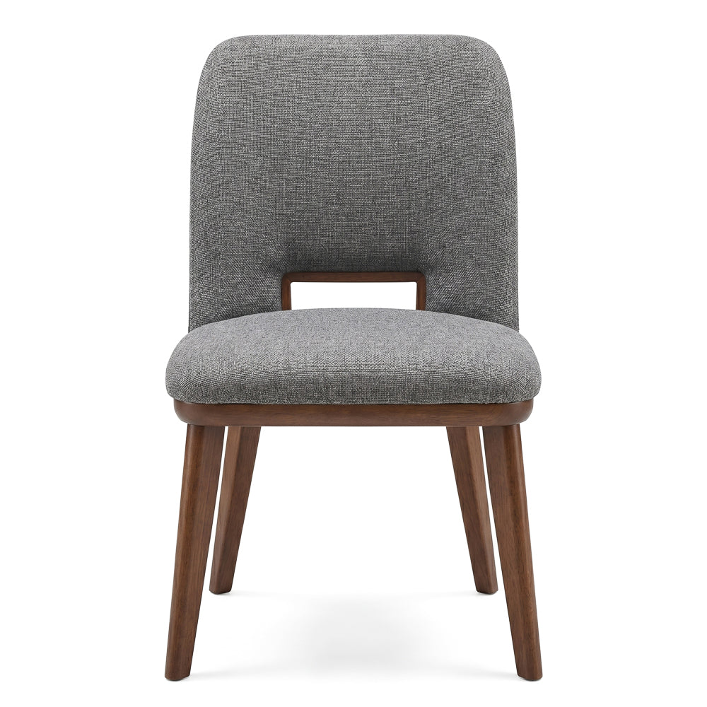 Bonney Light Grey Fabric Dining Chairs | Modern Mid-Century Solid Wood Side Chairs | MidinMod