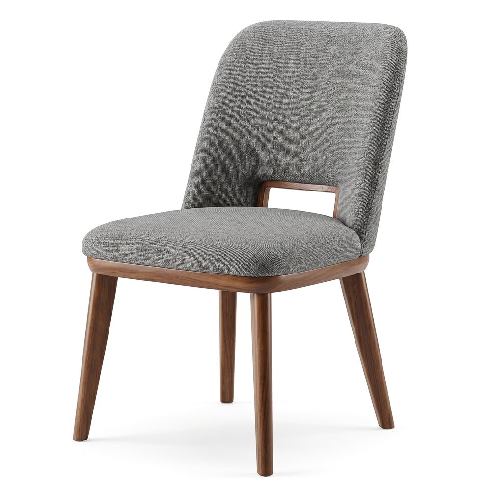 Bonney Light Grey Fabric Dining Chairs | Modern Mid-Century Solid Wood Side Chairs | MidinMod
